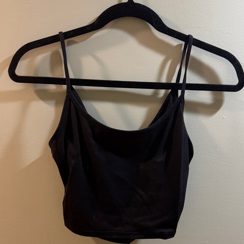 Athleta Black Spaghetti Strap Crop Top
